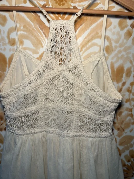 American Eagle Cream Lace Boho Sundress | Cottagecore Flowy Mini - Picture 6 of 6